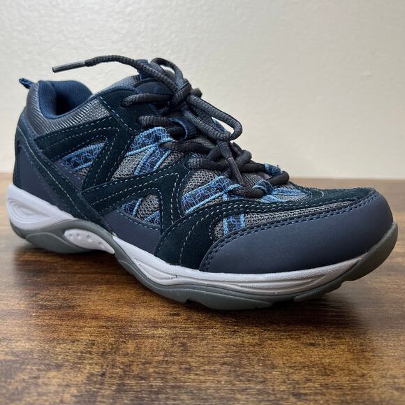 Easy Spirit ExploreMap Walking Shoes 7 Women Blue Nubuck Lace Up Comfort Hiking - Picture 1 of 10